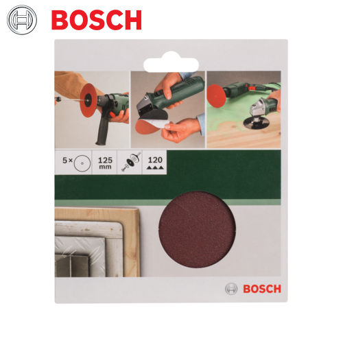 Bosch Fibre Sanding Disc Disc For Drill 125MM 5Pc 120 Grit