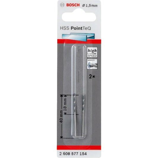 Bosch Drill Bit HSS Point TEQ 2pc 1.5mm
