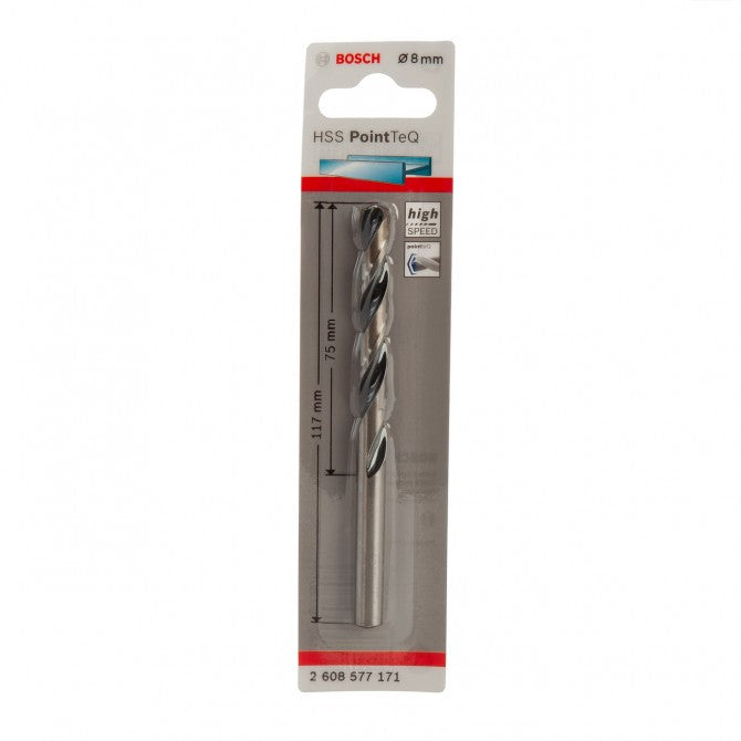 Bosch Drill Bit HSS Point TEQ Each 8.0mm