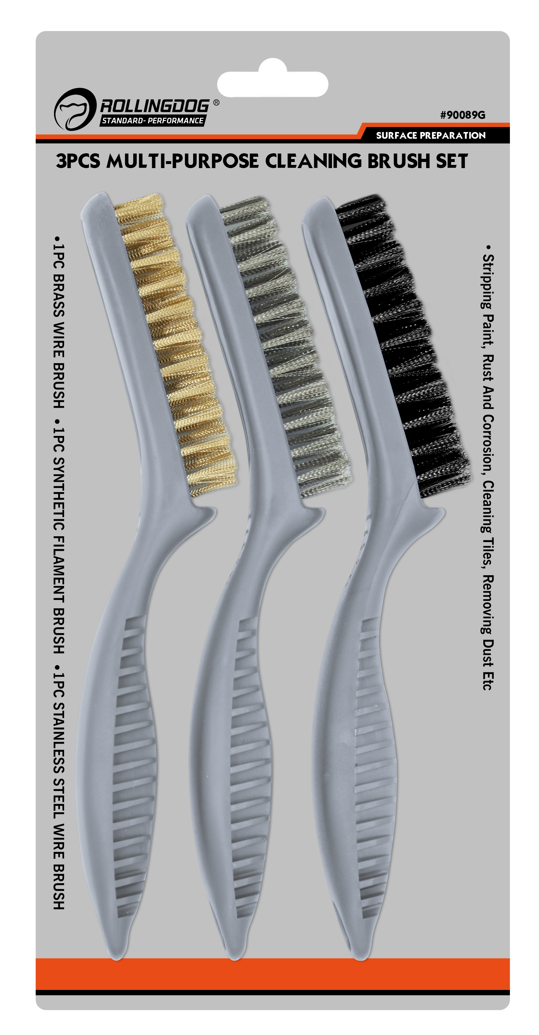 Rollingdog Brush Set Multi Purpose 3pc -