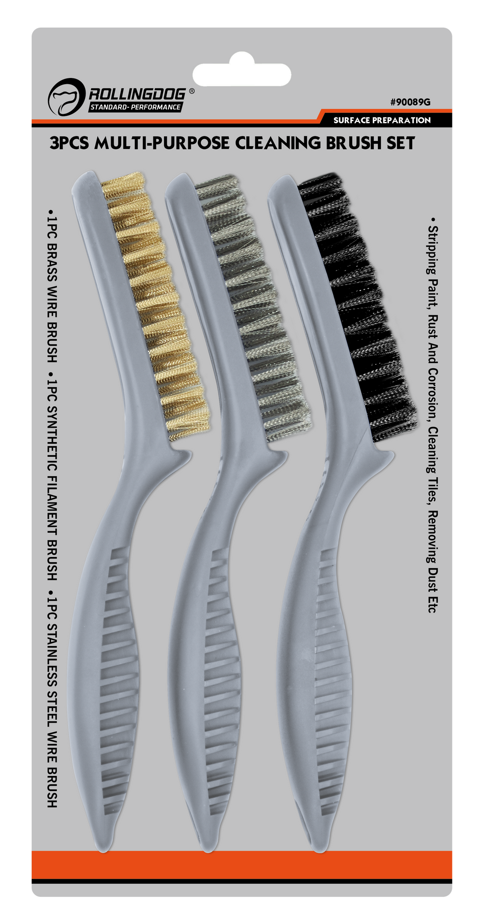 Rollingdog Brush Set Multi Purpose 3pc -