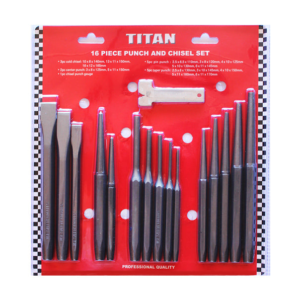 Titan Punch&Chisel Set 16pc -