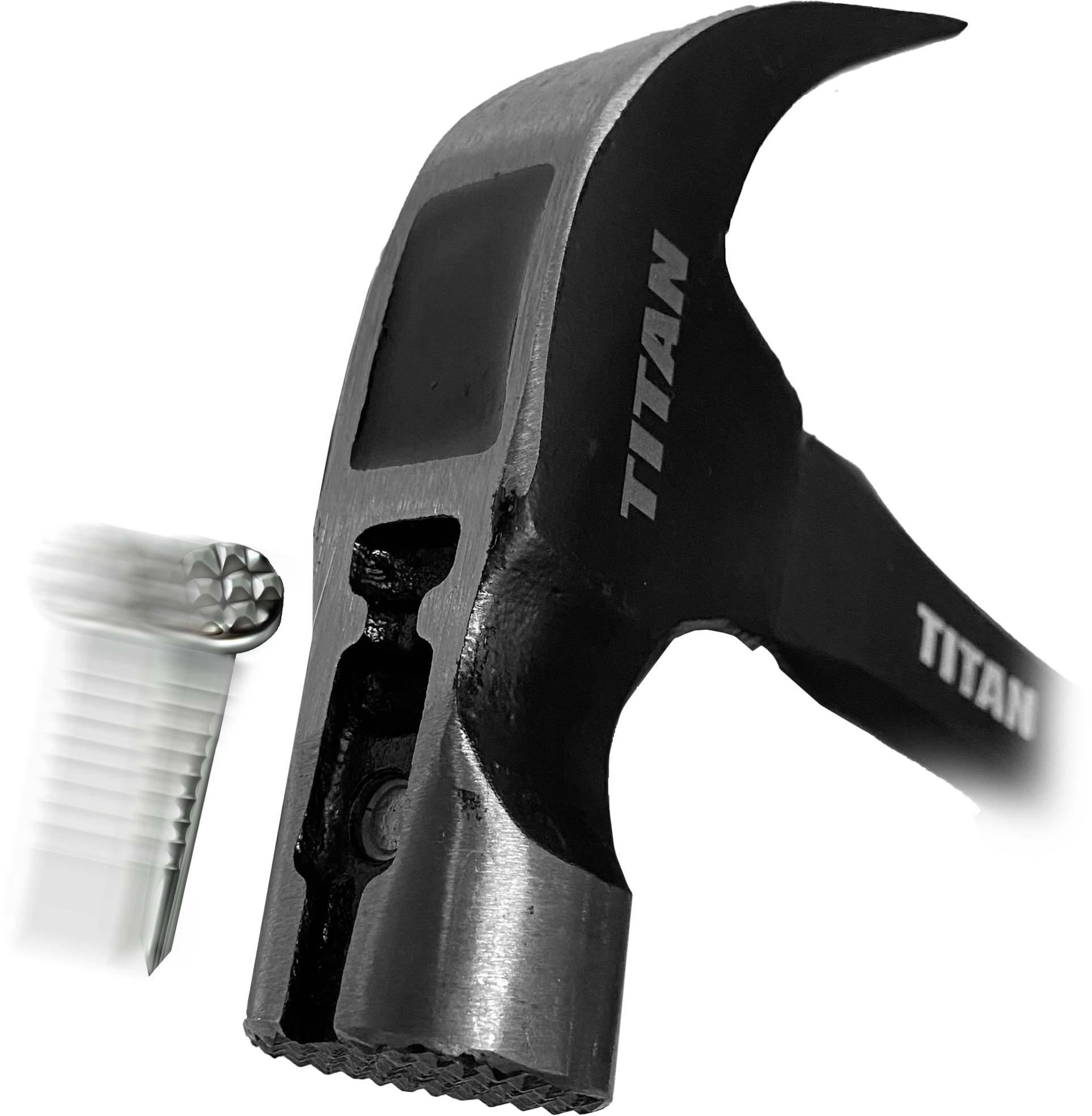 Titan Claw Hammer F/Polished F/glass Handle&Mag Nail Holder 550g -