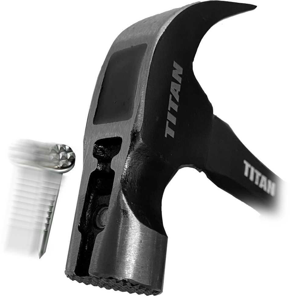 Titan Claw Hammer F/Polished F/glass Handle&Mag Nail Holder 550g -