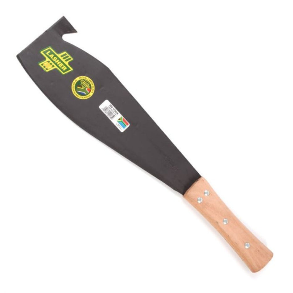 Lasher Cane Knife Hooked Blade Wooden Handle