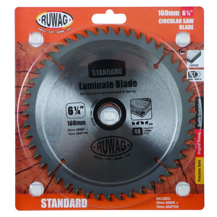 Ruwag Saw Blade Standard Laminate 160mm Bore 16,20mm Z48