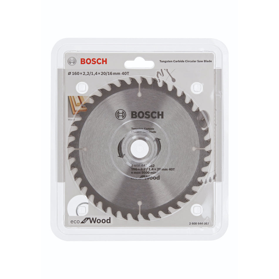 Bosch Circular Saw Blade ECO Line For Wood 160x20x2.2/1.4mm,40T