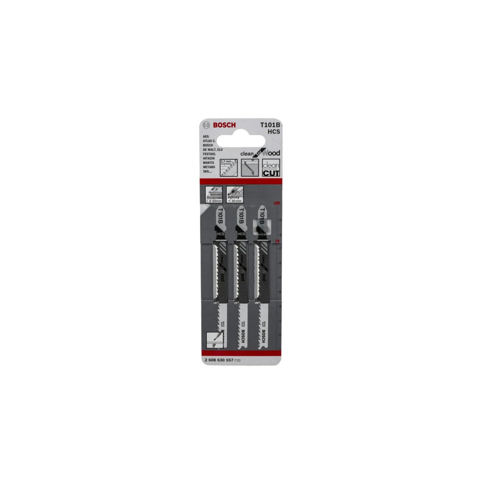 Bosch Jigsaw Blade For Wood HCS T 101 B 3pc