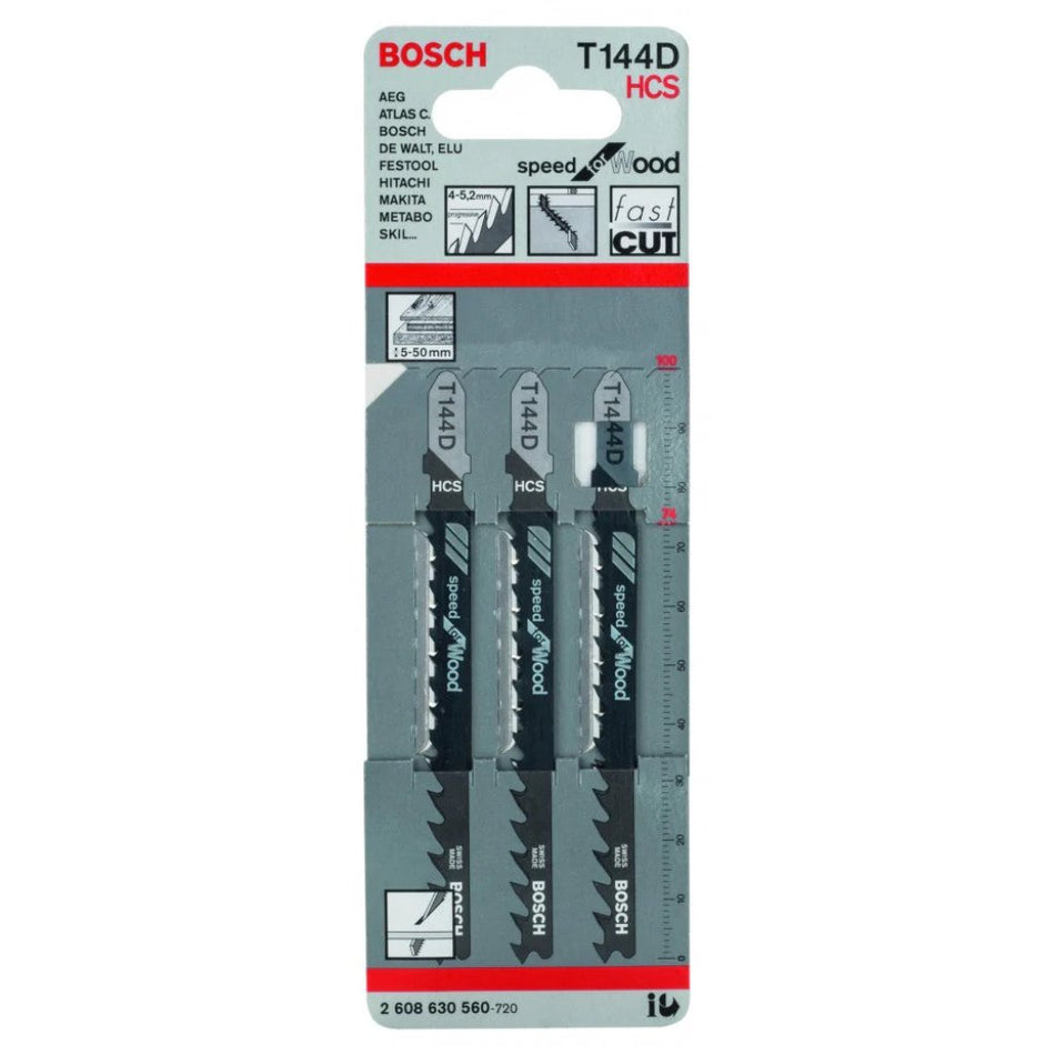 Bosch Jigsaw Blade For Wood HCST 144 D 3pc