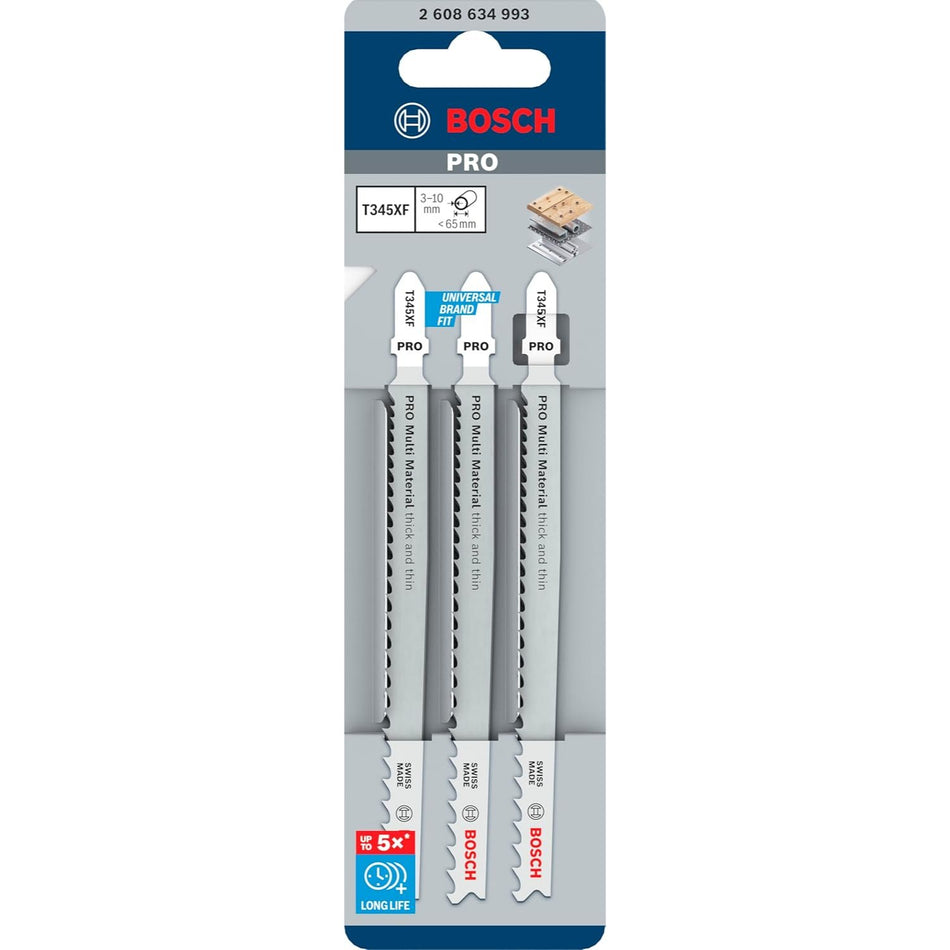 Bosch Jigsaw Blade For Wood And Metal BIMT 345 XF Progressor 3pc