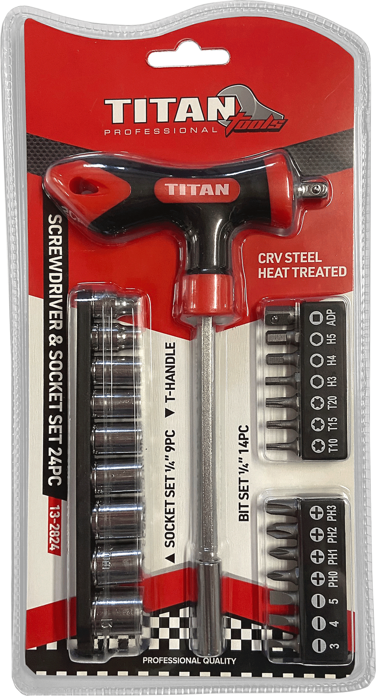 Titan Screwdriver & Socket Set 24pc -