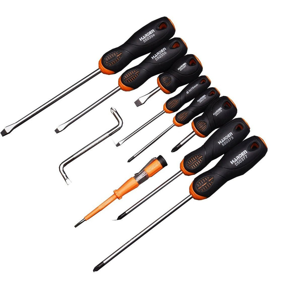 Harden Screwdriver Set Soft Handle 10pc