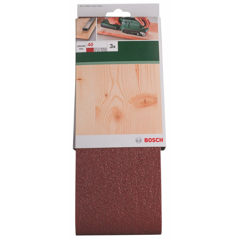 Bosch Sanding Belt Red 100x560mm 3pc