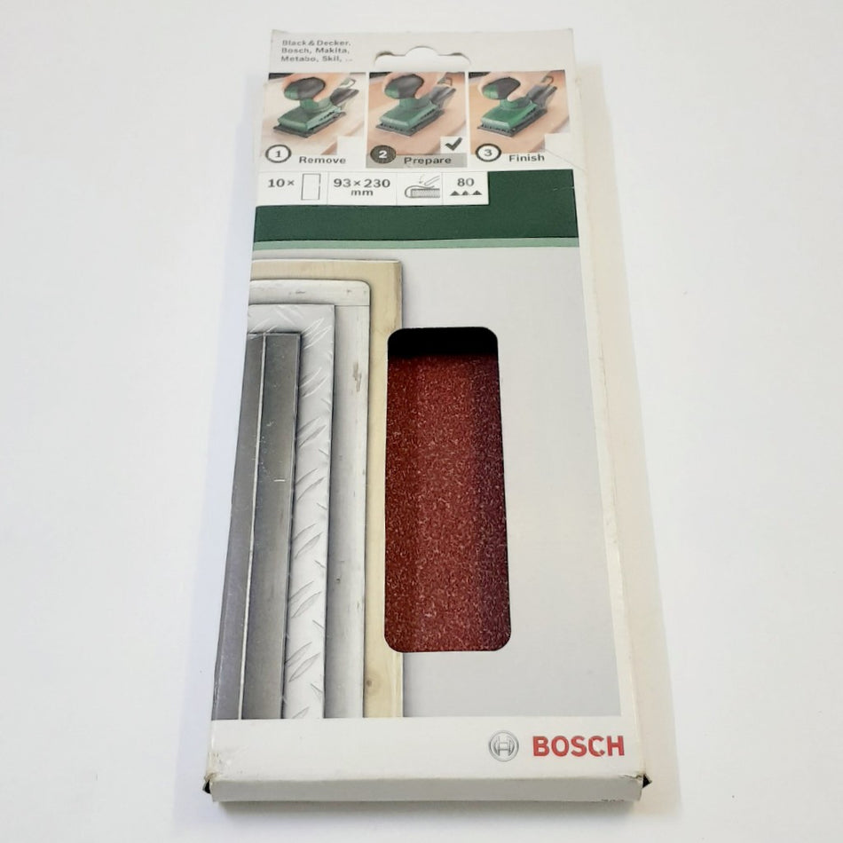 Bosch Sanding Sheet Clip On 93x230mm 8 Holes 10pc