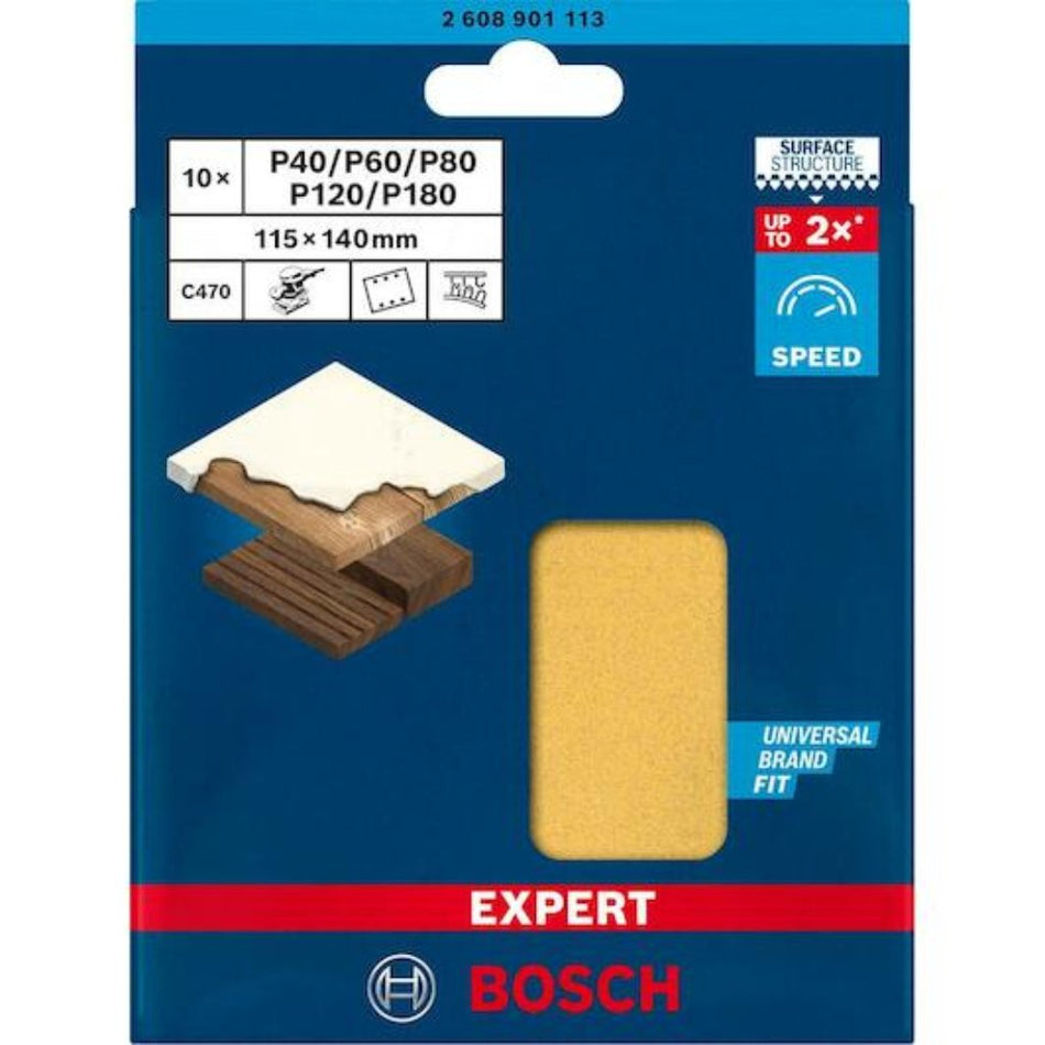 Bosch Sanding Disc Set 115x140mm 10Pc