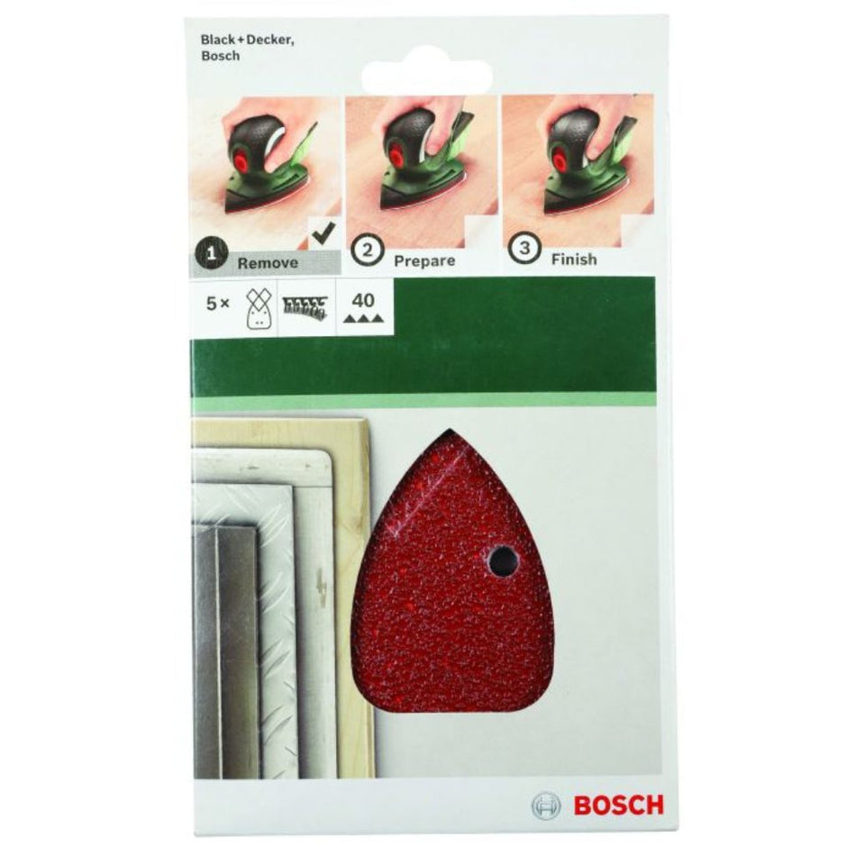 Bosch Sanding Disc For Multi Sanders 95x130mm 5pc