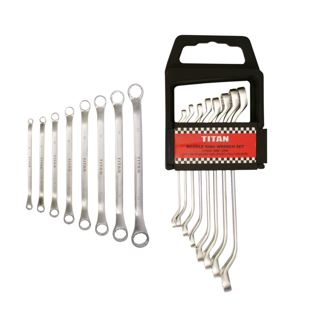 Titan Wrench Dubble Ring Set 6-22mm 8Pc -