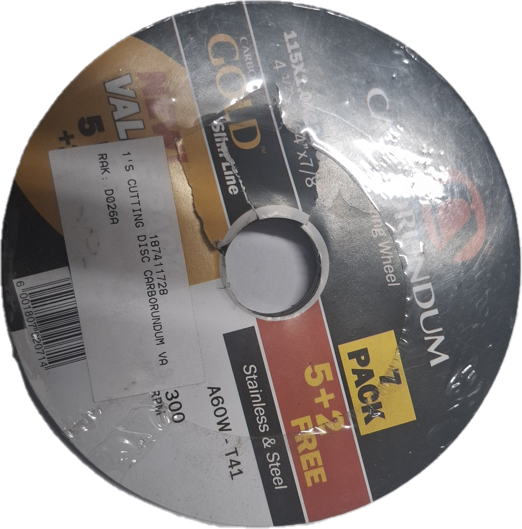 Carborundum Cutting Disc  A60w-T41   7Pc 115x1.0x22.23mm