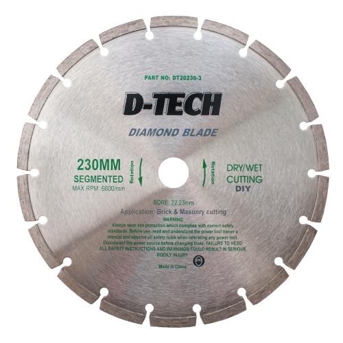 Diamond Blade Segmented Rim 230x22.23mm Concrete/Cement/Clay Brick -