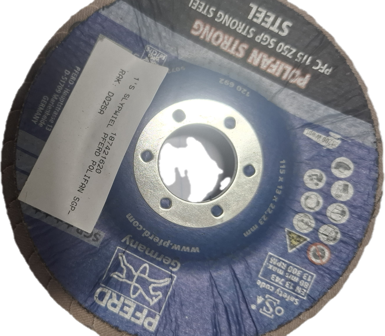 Pferd Grinding Wheel Polifan PFC 115 Z50 SGP Strong Steel 115x22.23
