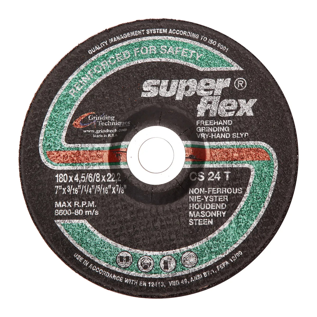Superflex Grinding Disc Dome Masonry 180x6x22.2mm