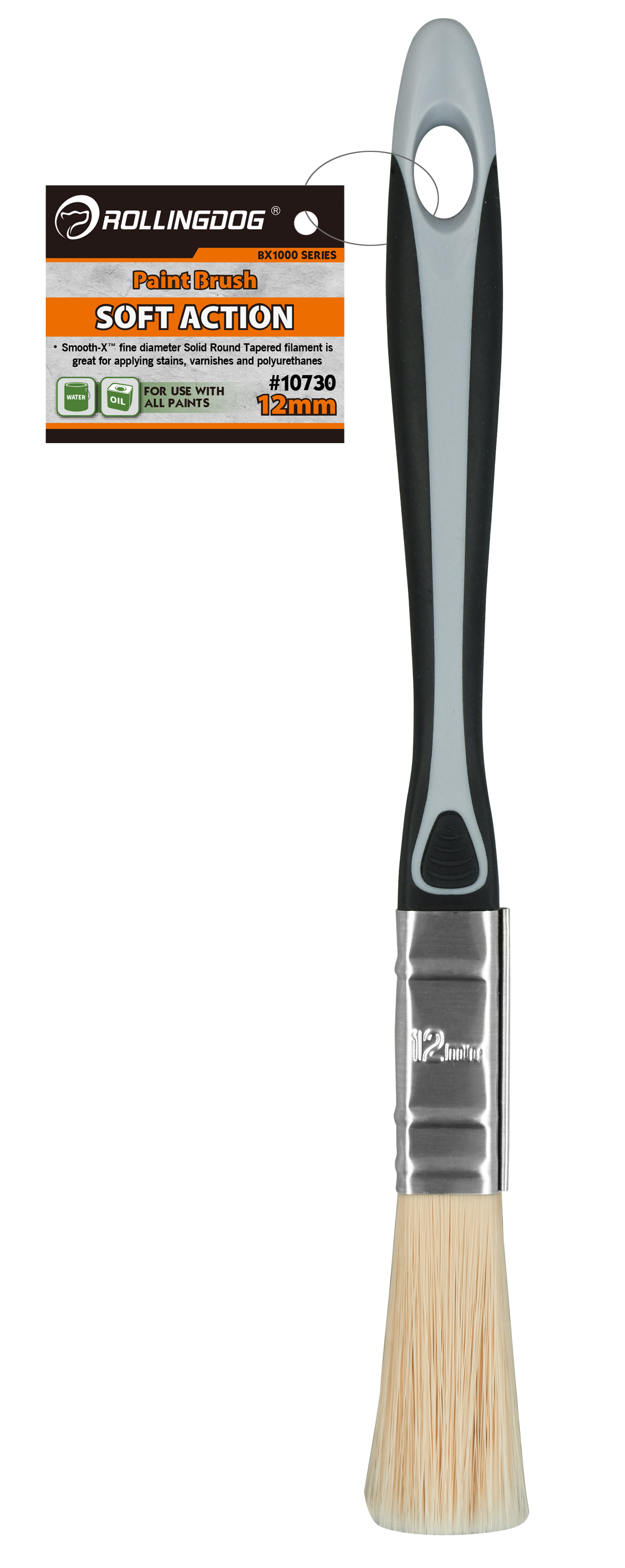 Rollingdog Paint Brush Oil BX1000 12mm