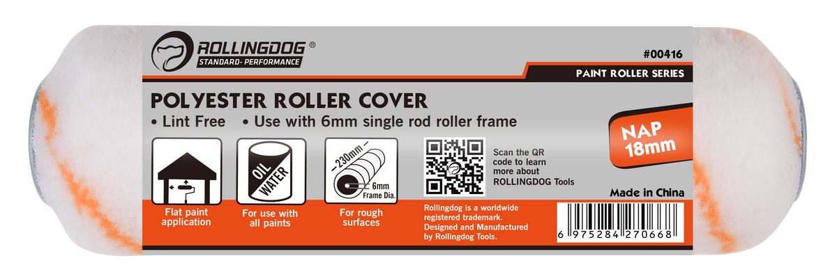 Rollingdog Paint Roller Refil Polyester 230mmx18mm Rough -