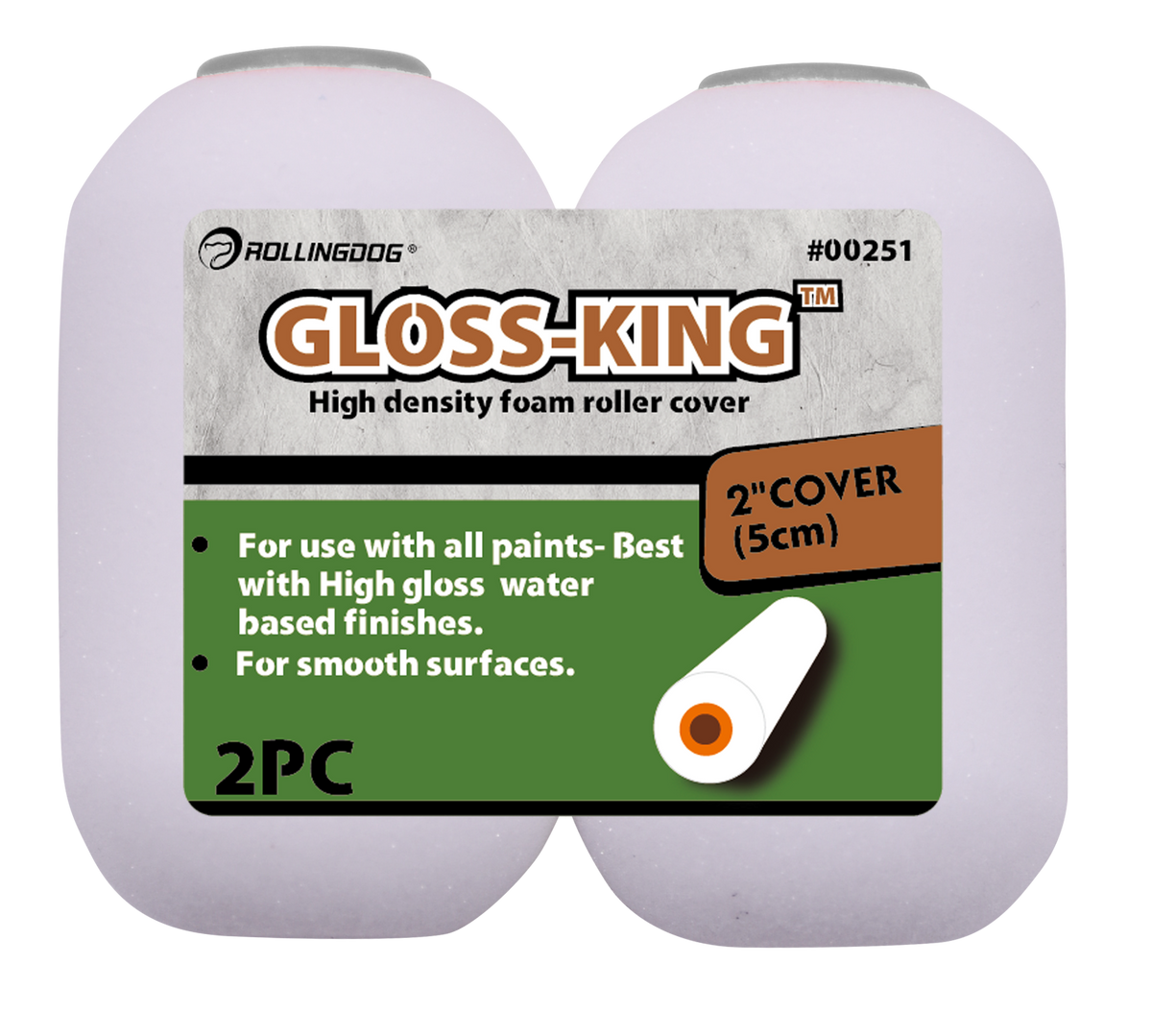 Rollingdog Paint Roller Refil Gloss King 2Pc 50mm