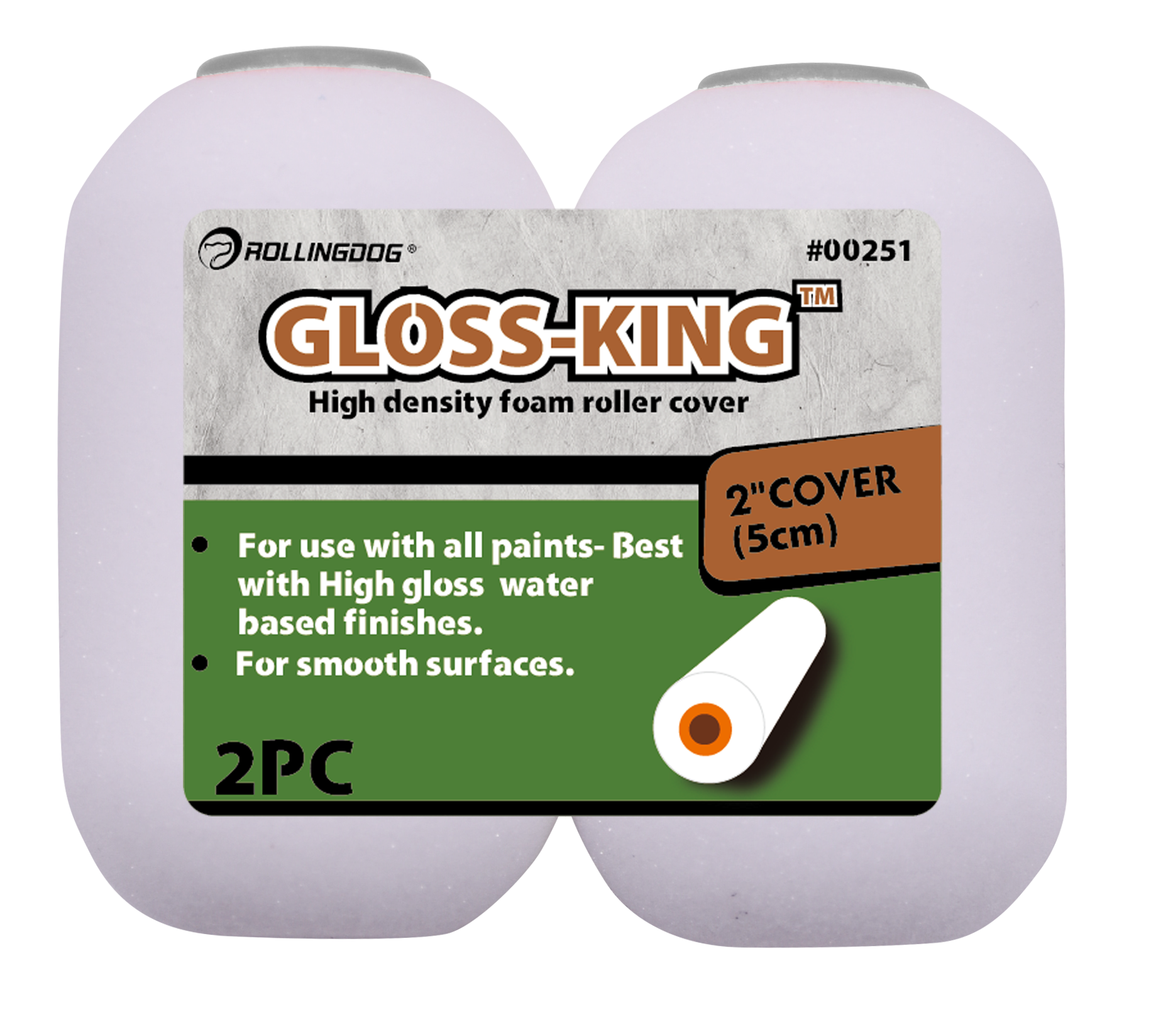 Rollingdog Paint Roller Refil Gloss King 2Pc 50mm