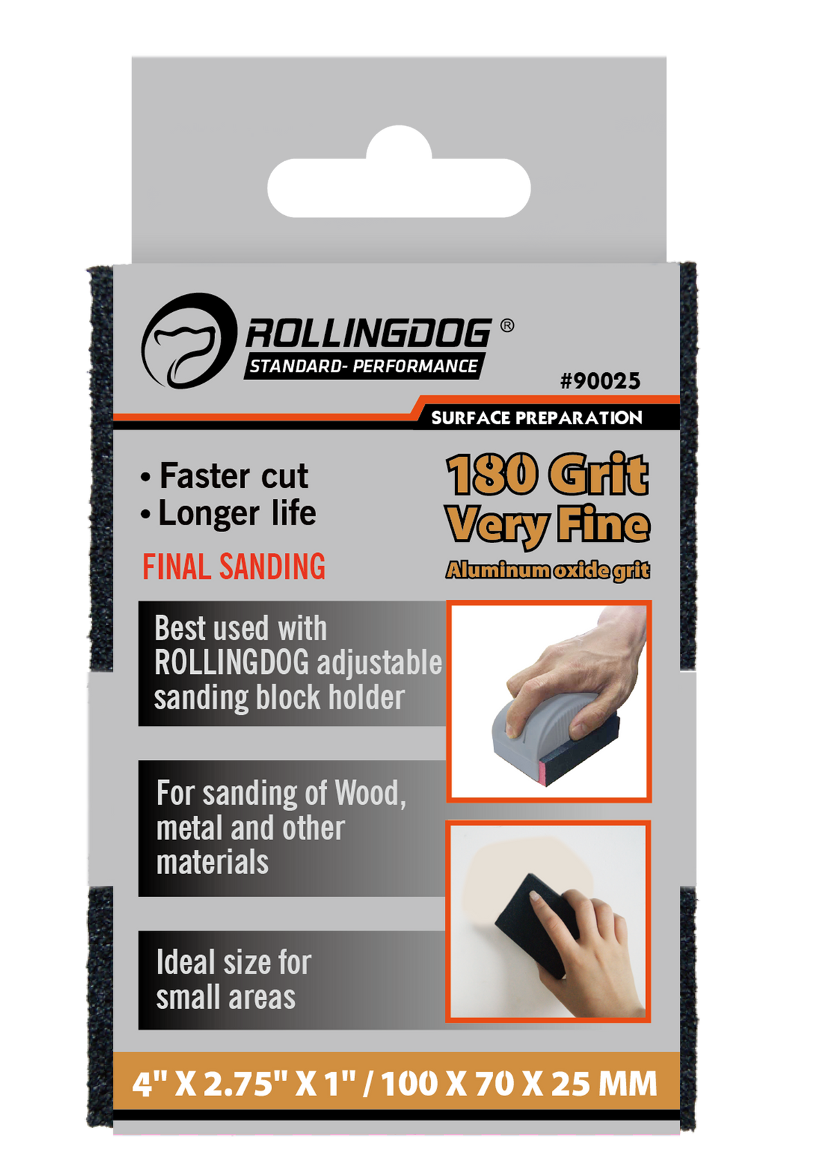 Rollingdog Sanding Sponge 180Grid -