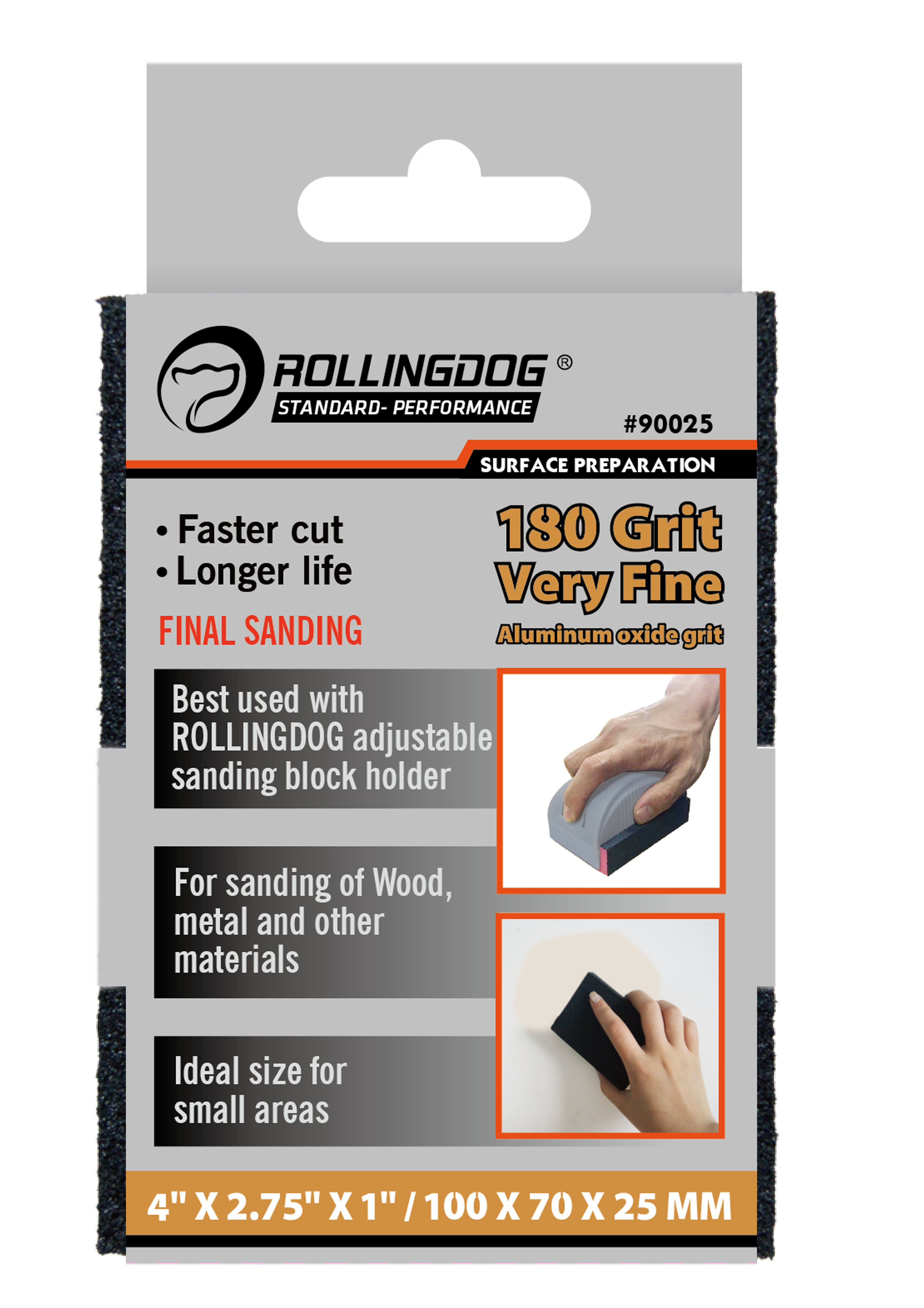 Rollingdog Sanding Sponge 180Grid -