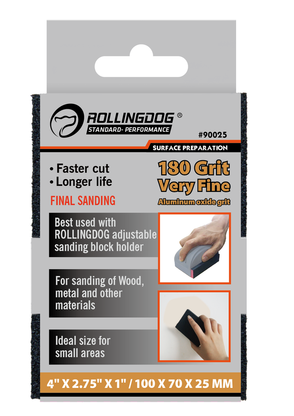 Rollingdog Sanding Sponge 180Grid -