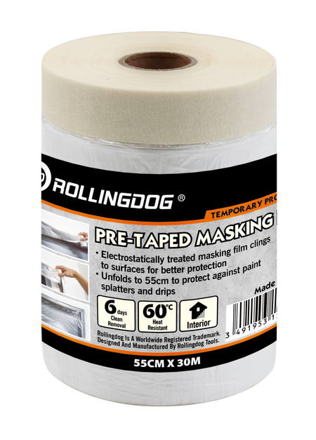 Rollingdog Masking Tape With Drop Cloth 30mx550mm