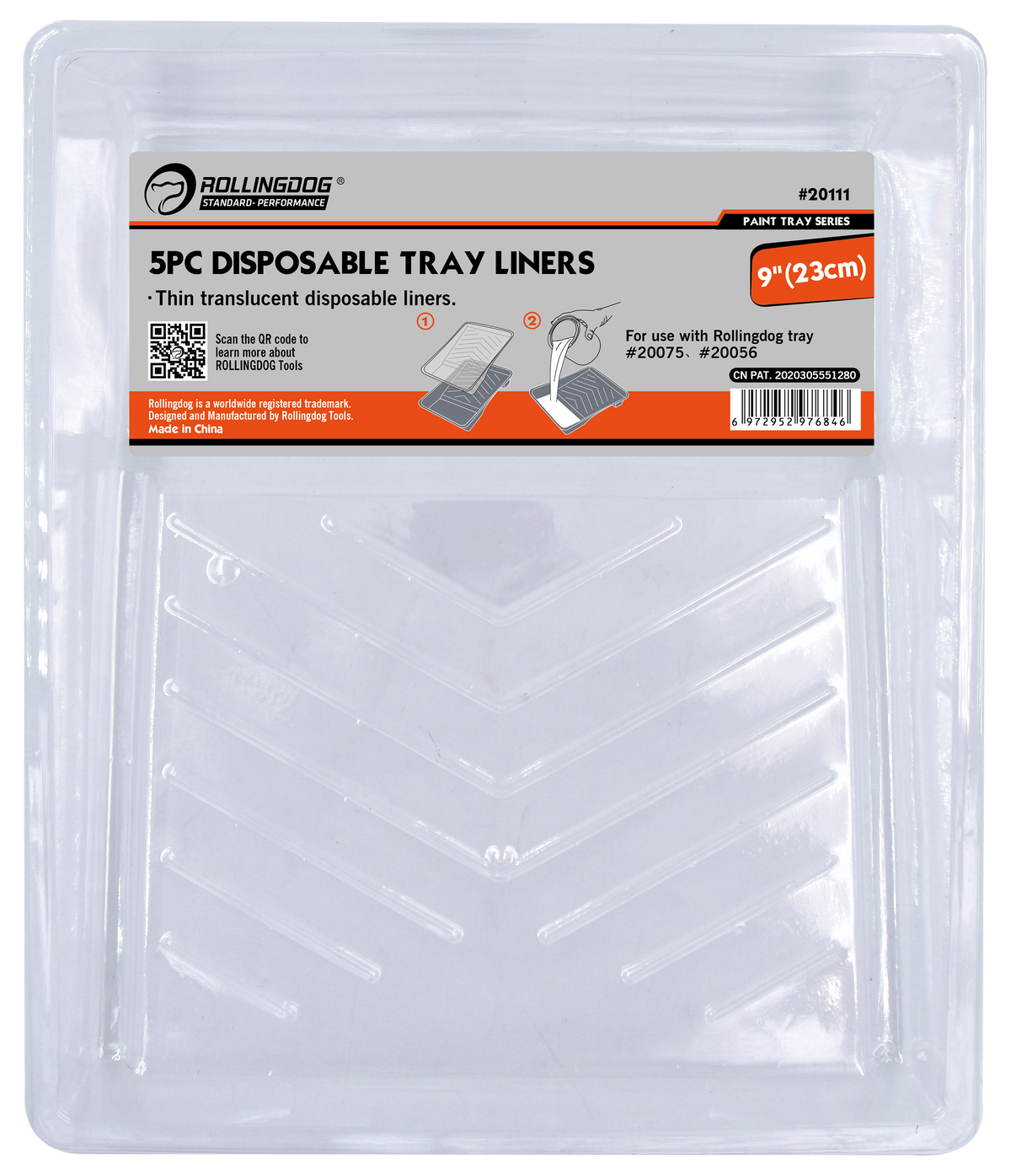 Rollingdog Paint Tray Liners 5p 230mm