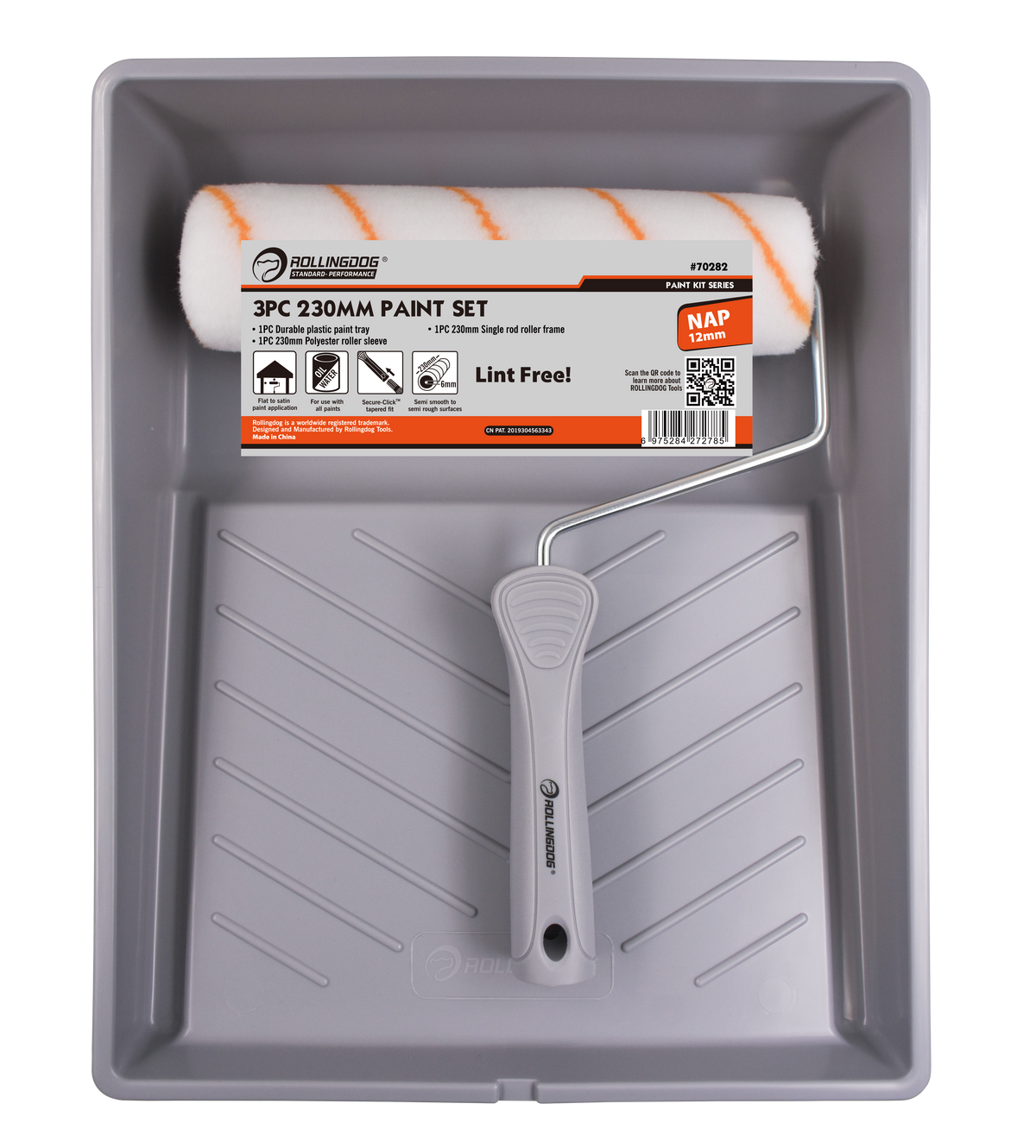 Rollingdog Paint Roller Set Semi Smooth 230mm 3pc -