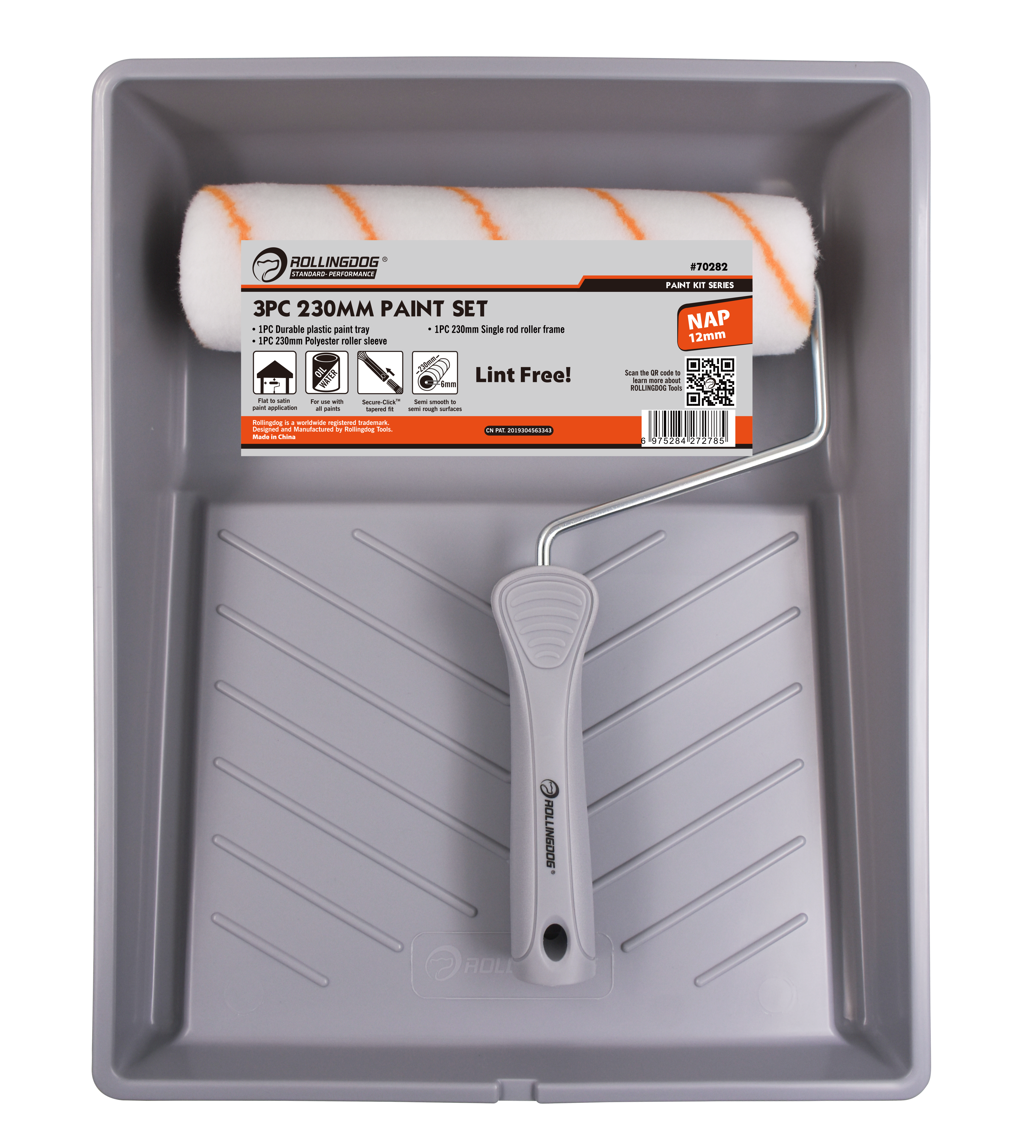 Rollingdog Paint Roller Set Semi Smooth 230mm 3pc -