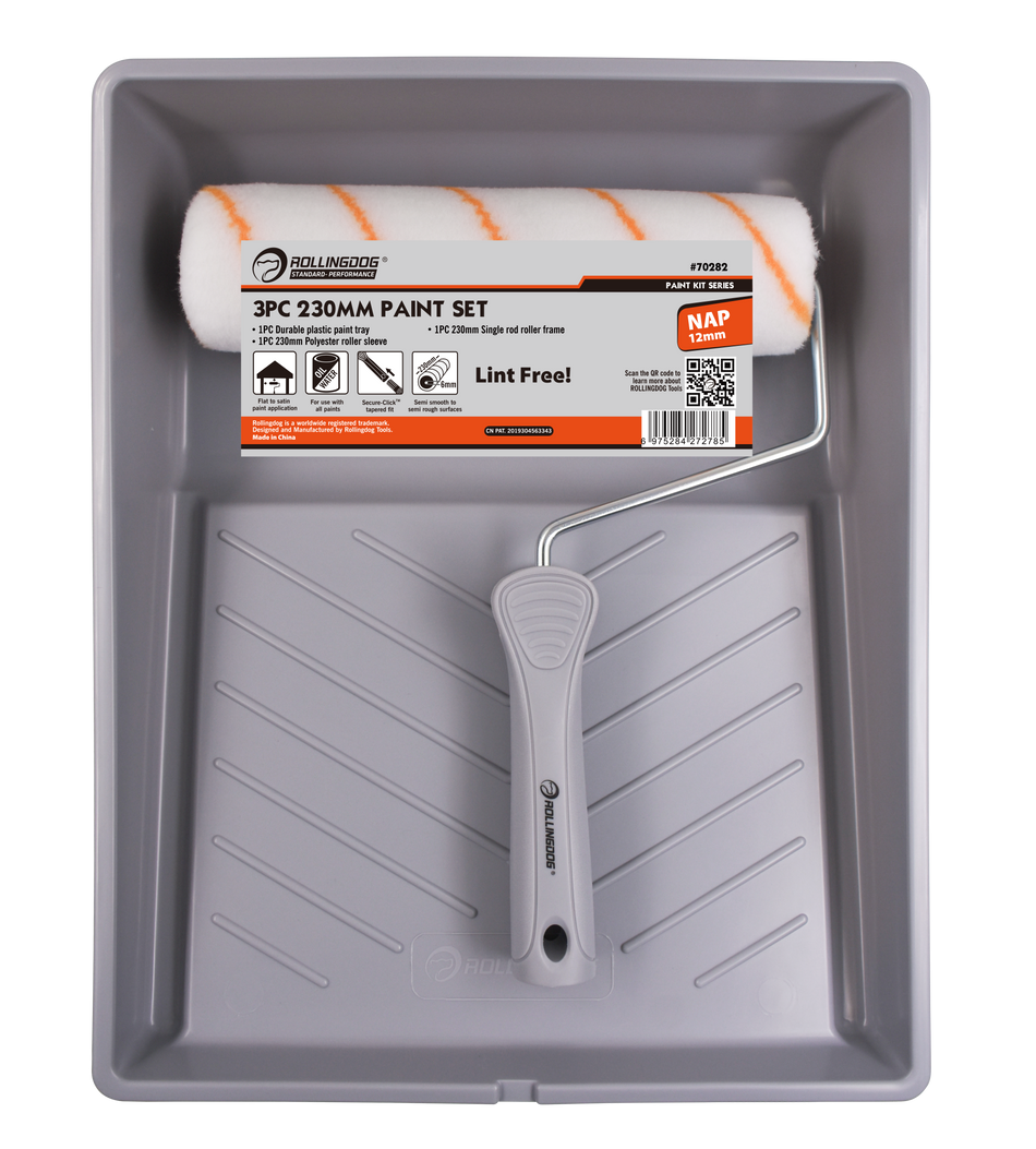 Rollingdog Paint Roller Set Semi Smooth 230mm 3pc -