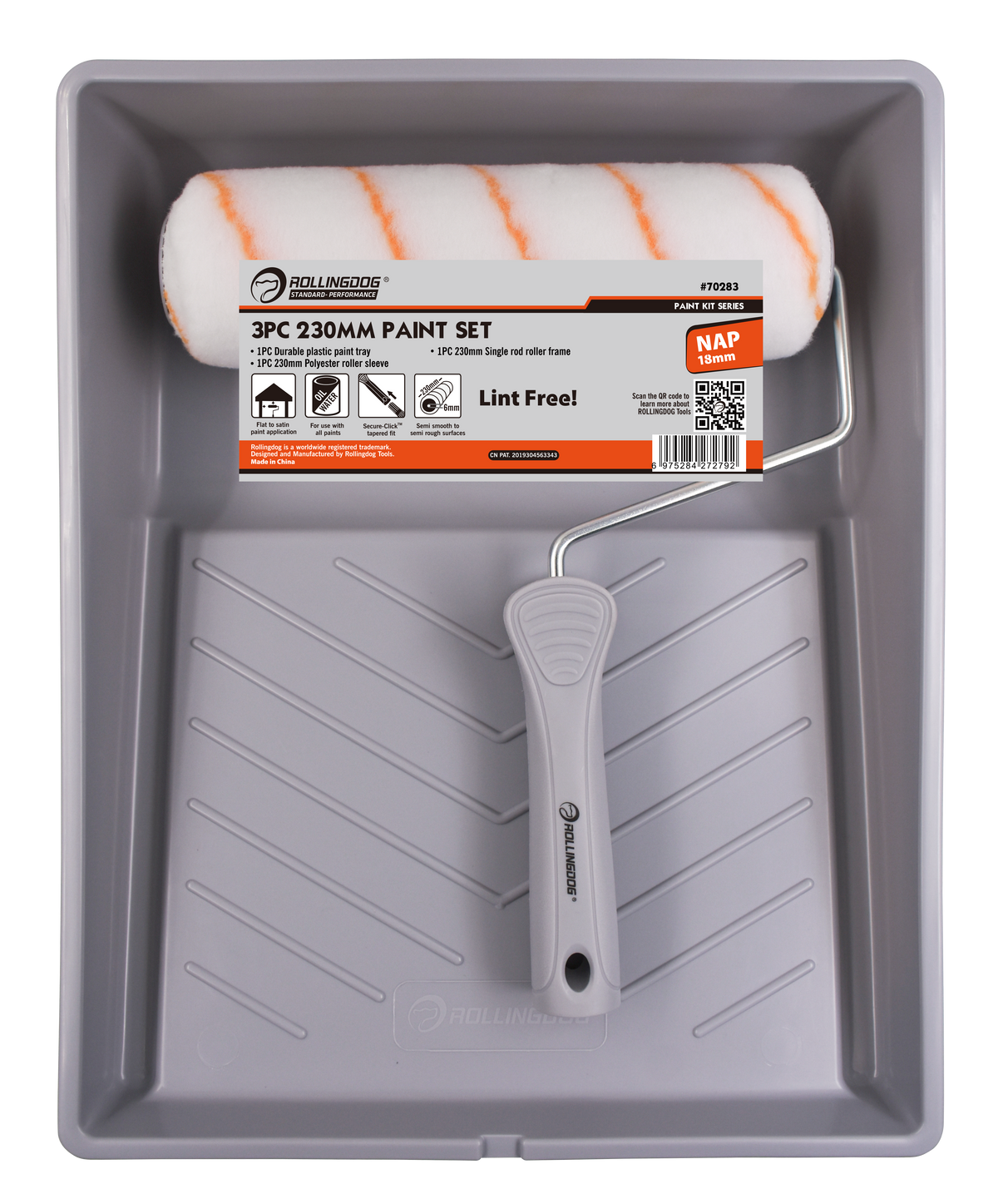 Rollingdog Paint Roller Set Semi to Rough 230mm 3pc -