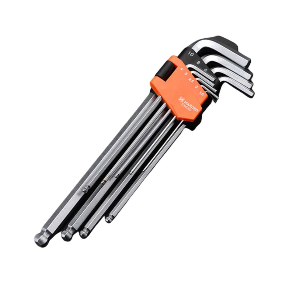 Harden Wrench Ball Key Extra Length 9pce