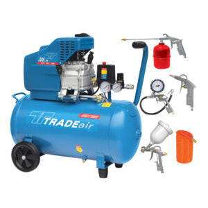 Air Compressor 2.0Hp 1.5Kw 50L With 5pce Air Tool Kit -