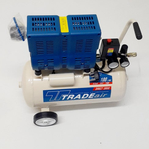 Air Compressor Twin Cylinder Silent 0.75Hp 550W 24L -