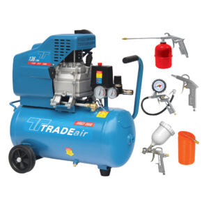 Air Compressor 1.5Hp 1.1Kw 24L & 5Pc Air Tool Kit -