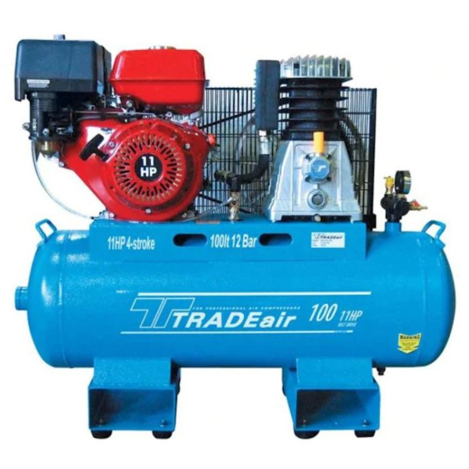 Air Compressor 11Hp 8.2Kw 4 Stroke 100Lt Petrol -