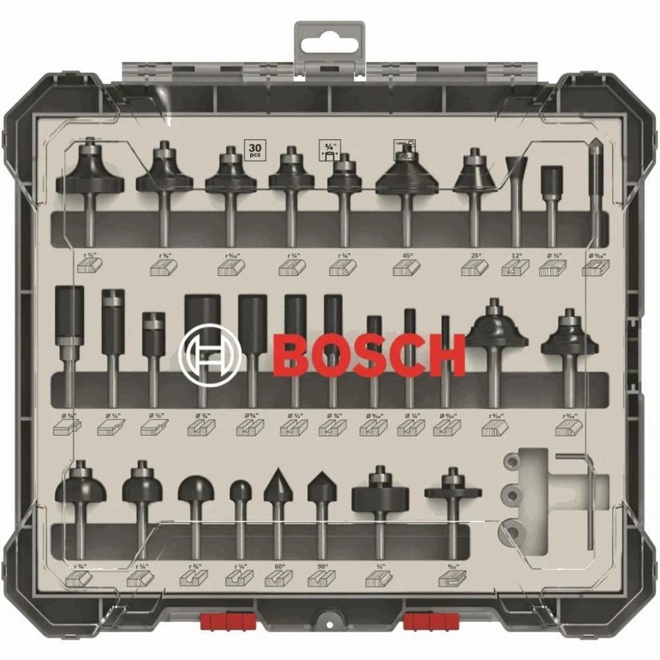 Bosch Router Bit Maximum Starter 1/4inch Mixed Set 30pc