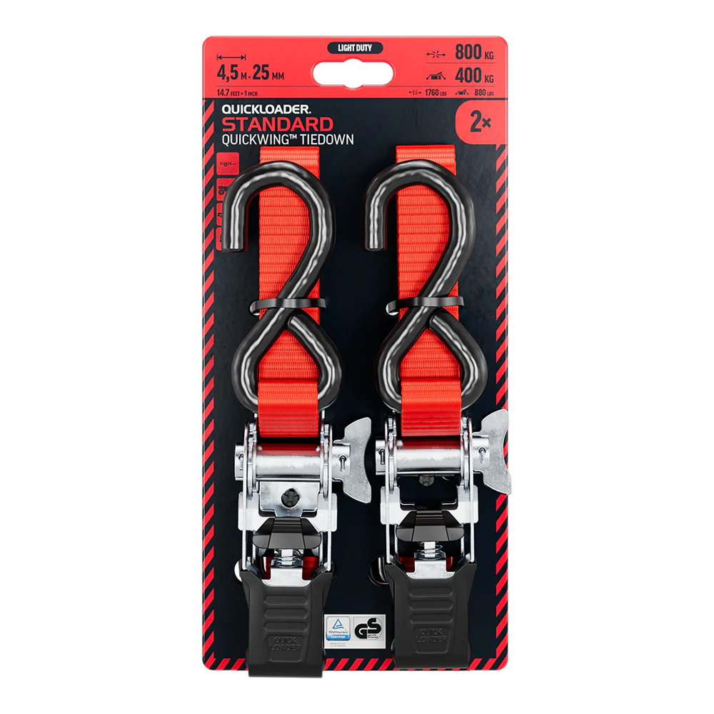 Quickloader Standard Tie-Down Strap 800kg 4.5mx25mm 2pc -