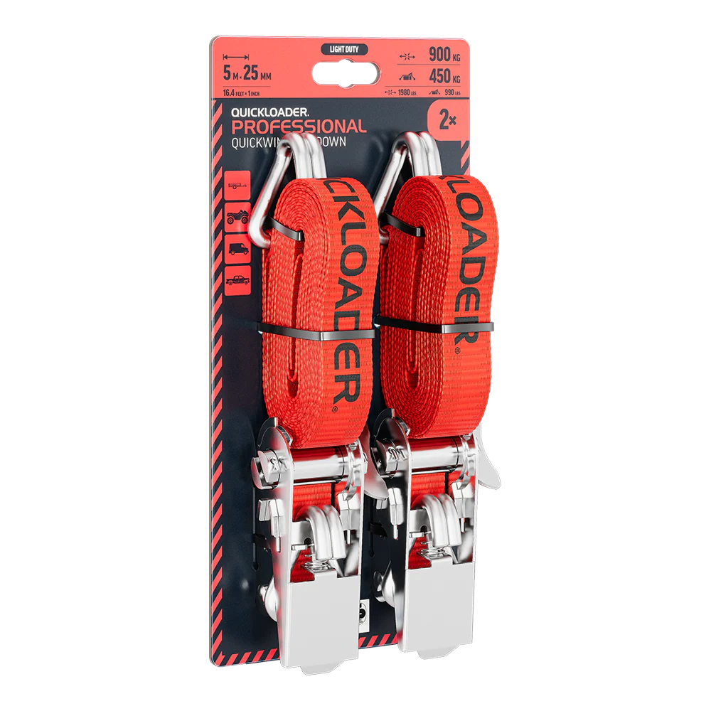 Quickloader Professional Tie-Down Strap 900kg 5mx25mm 2pc -