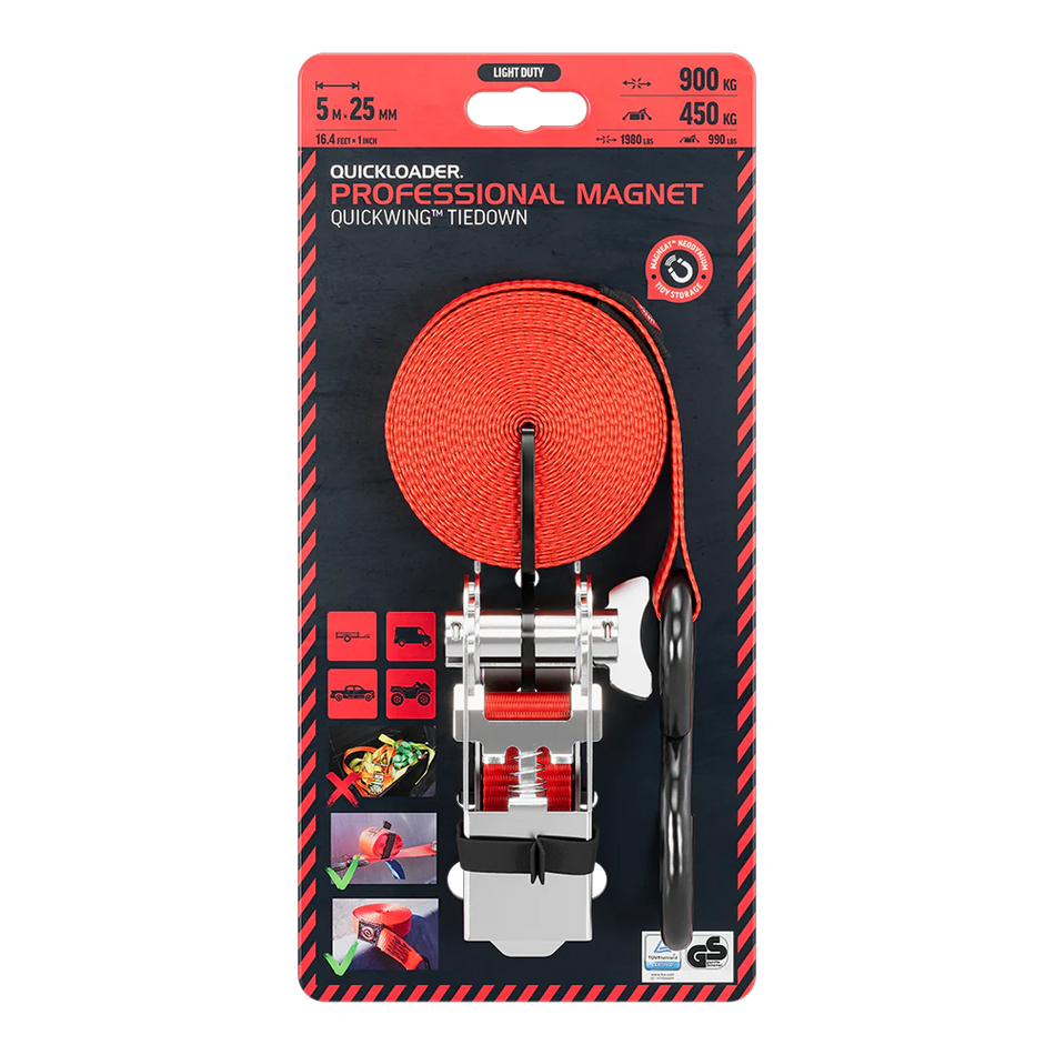 Quickloader Professional Hybrid Tie-Down Strap 900kg 5mx25mm -