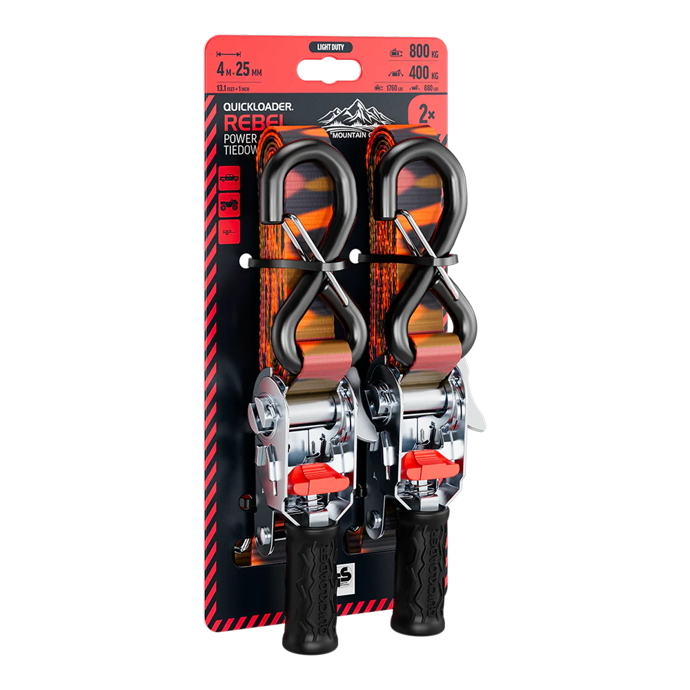 Quickloader Rebel Tie-Down Strap 800kg 4mx25mm 2pc -