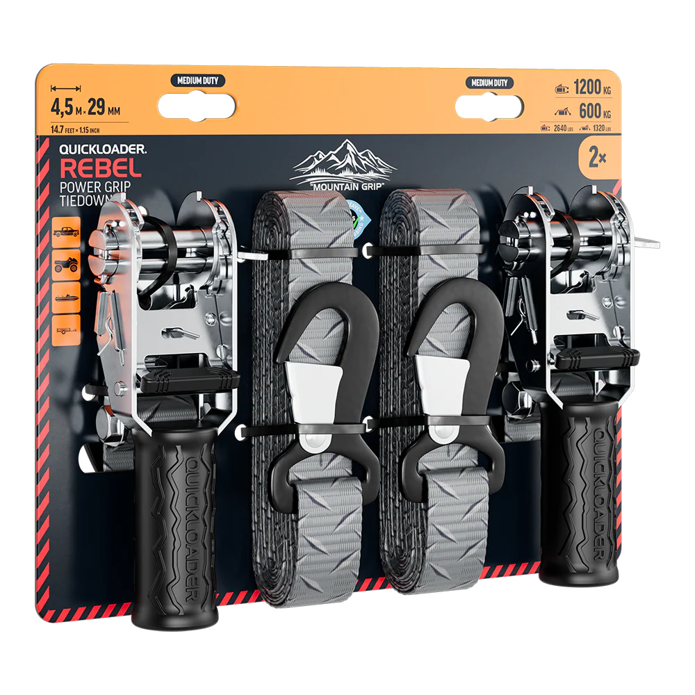 Quickloader Rebel Tie-Down Strap 1200kg 4.5mx29mm 2pc -