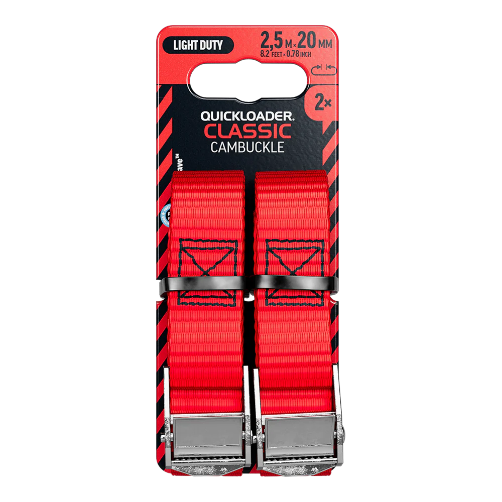 Quickloader Cambuckle Tie-Down Strap 300kg 2.5mx20mm 2pc -